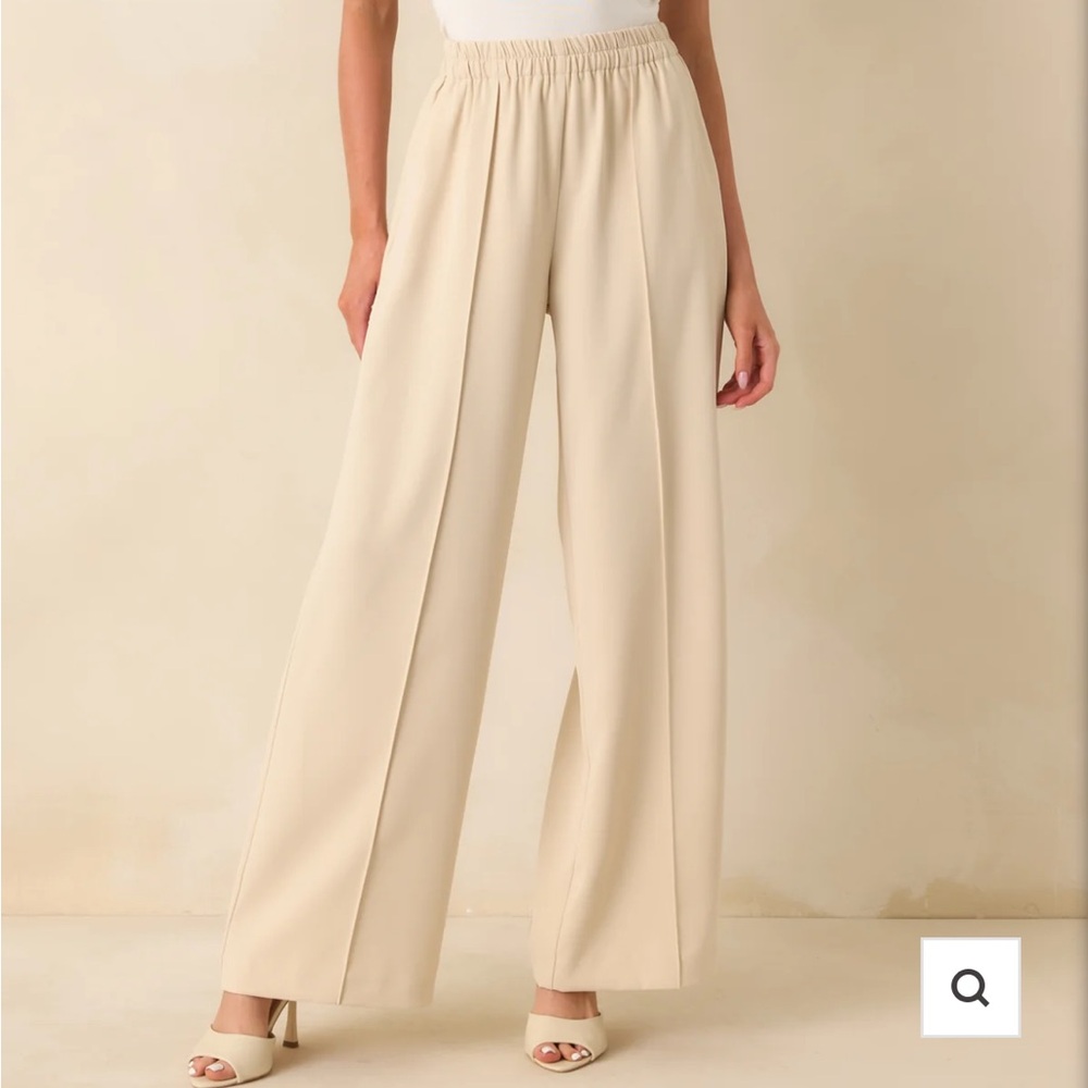 Entro Cream Wide-Leg Trousers